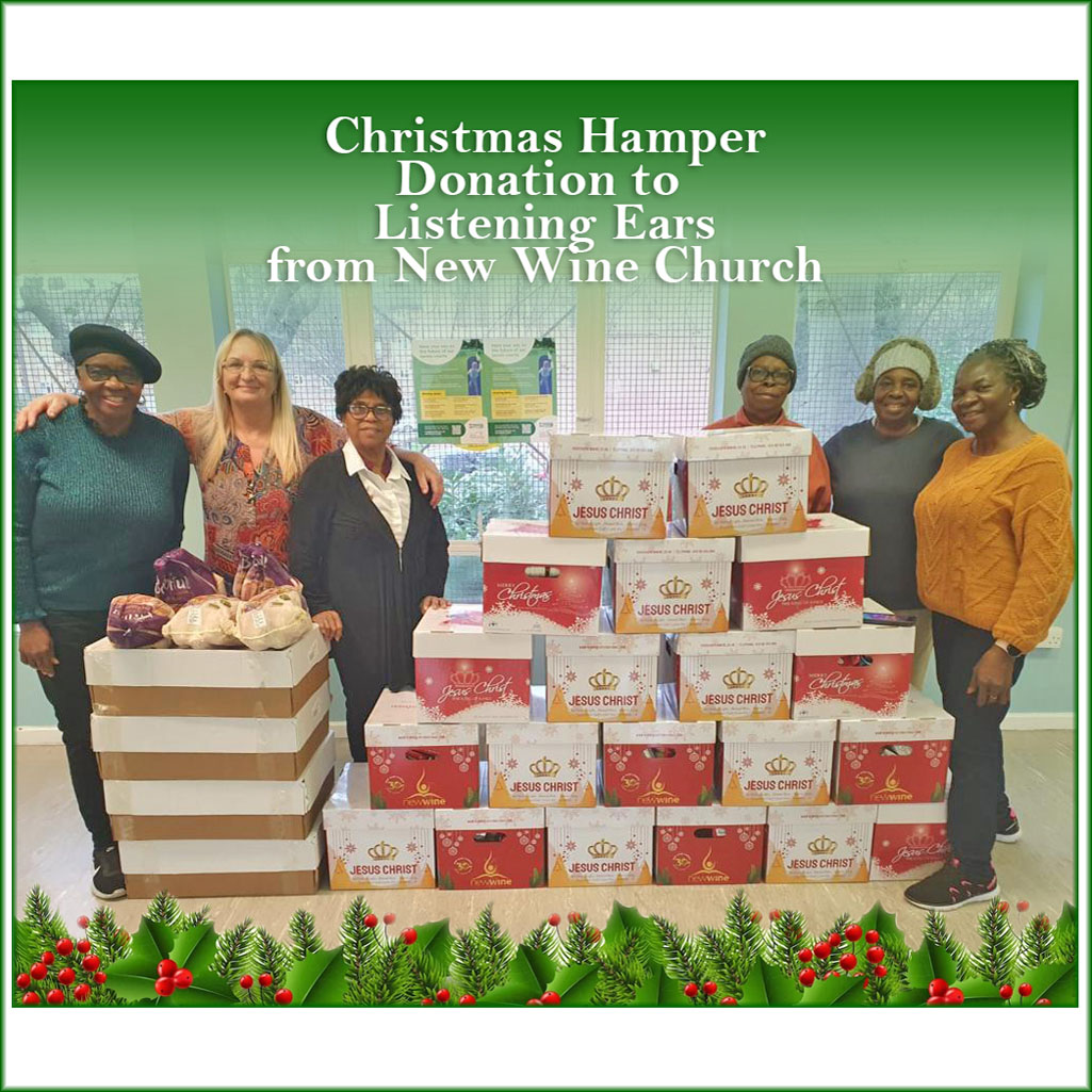 listening ears charity new wine church christmas hampers donation