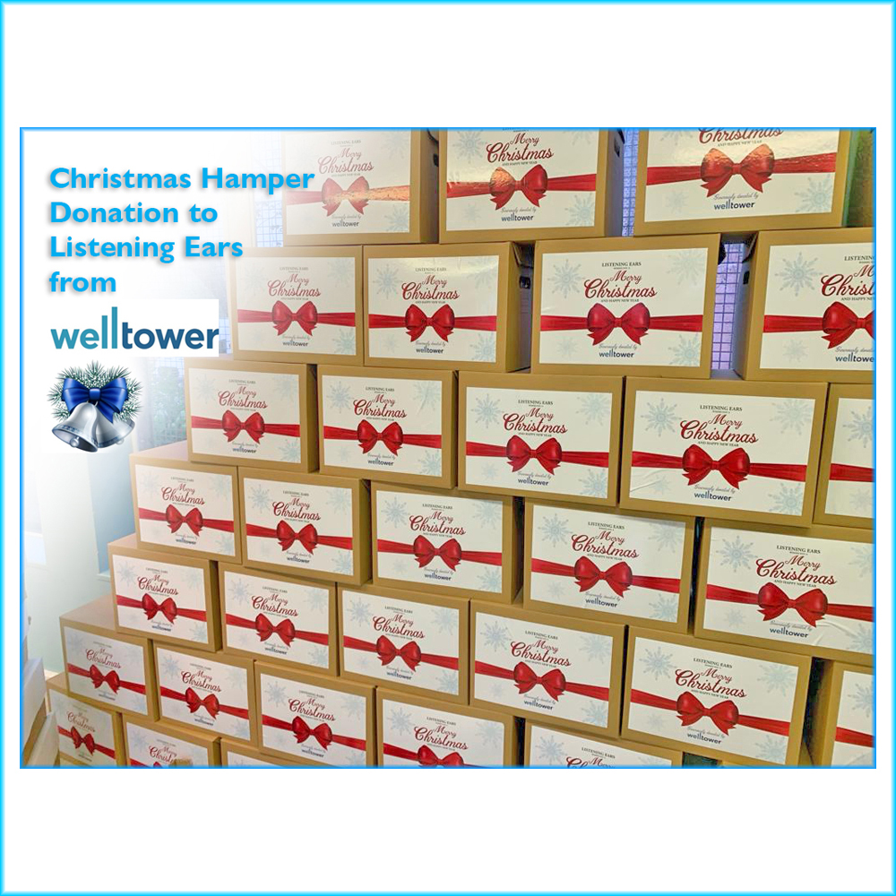 listening ears charity christmas hampers donated by welltower
